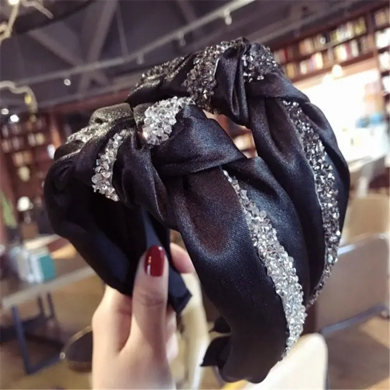 

2019 New Fashion Women Knot Turban Striped Hair Bands Wide Headband Hair Ties Summer Bee Pattern Print Hair Accessories haarband