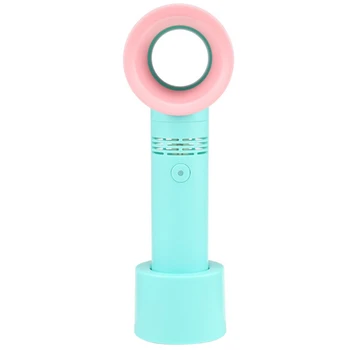 

Electric Bladeless Fan Portable Cordless Usb Charging Mini Handheld Fan Handheld Mini Cooler No Leaf Handy Fan-Light Blue