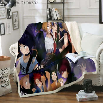 

Throw blanket My Hero Academia Anime 3D Velvet Plush Blanket Bedspread For Kids Girls Sherpa Blanket Couch Quilt Cover Travel 07