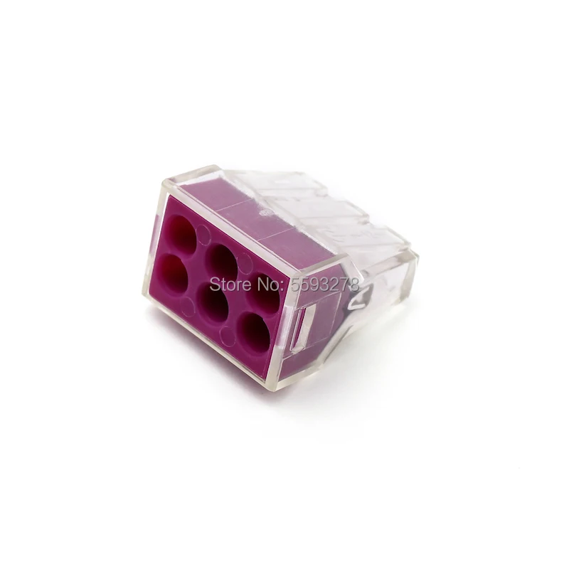 

100PCS/LOT Free Shipping Push In Wire Connector Conductor-Terminal-Block PCT-106 773-106 Assortment Color