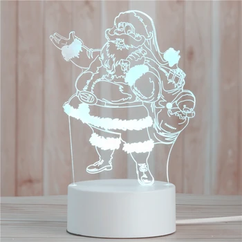 

USB Power 3D Acrylic Night Light LED Table Lamp Bear Love Animal Christmas Santa Claus Lights Gift Lamp For Children Bedroom