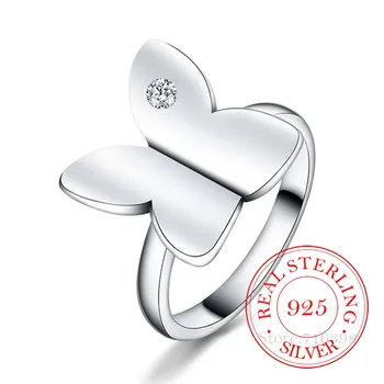 

High-quality 925 Sterling Silver Rings for Women Men Female Butterfly Cz Crystal Infinity Ring Bague Argent 925 Anillos Mujer
