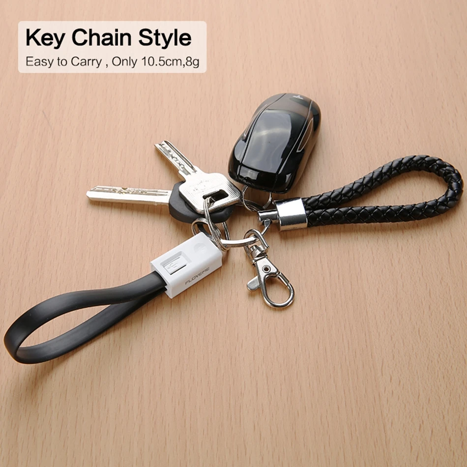 FLOVEME Keychain Micro USB Typ C Ladekabel Für iphone 11 Pro Max 15CM Tragbaren USB-Ladegerät Kabel