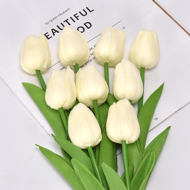 PU Tulip Artificial Flower Real Touch Artificial Bouquet Fake Plants For Wedding Decoration Flowers Home Garden Decor