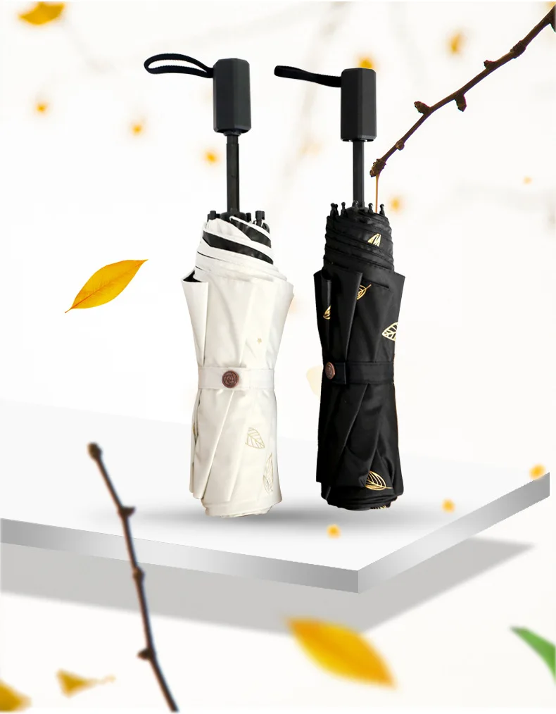 Креативный всепогодный зонтик виниловый зонтик УФ-Защитный зонтик женский солнцезащитный трехскладной складной зонт оптом