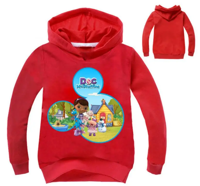 Детская толстовка г. Детская весенняя куртка детская одежда с принтом «Toy Doc Mcstuffins» хлопковые толстовки с капюшоном для детей Одежда для девочек, верхняя одежда