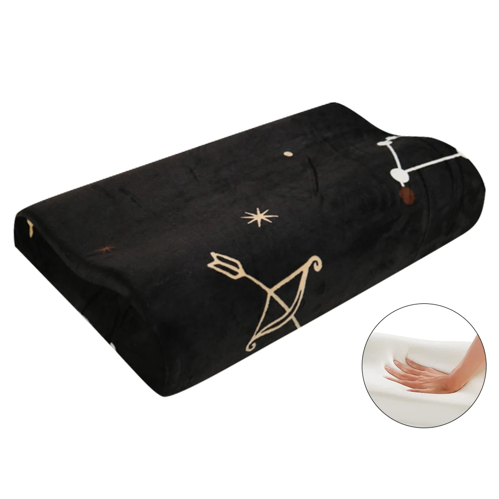 Подушка из пены с эффектом памяти, 3 цвета, Ортопедическая подушка, латексная подушка для шеи, волокно, медленный отскок, мягкая подушка, массажер для здоровья шейки матки - Цвет: 50x30cm Black
