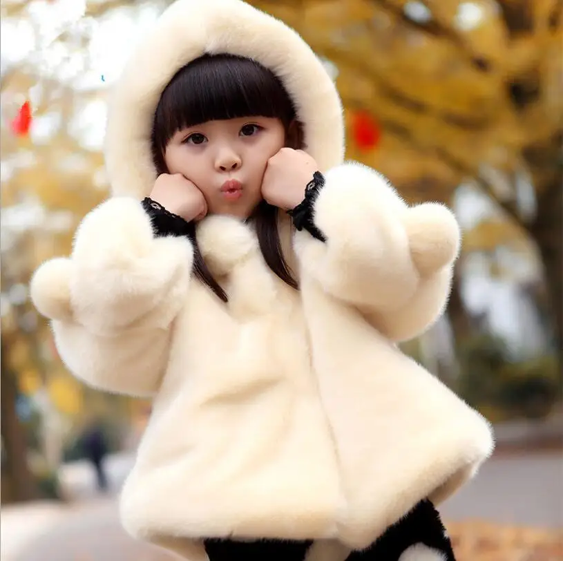 

Children's fur jacket for foreign trade in 2019 thickened Korean version girl's imitation fur jacket baby cotton jacket