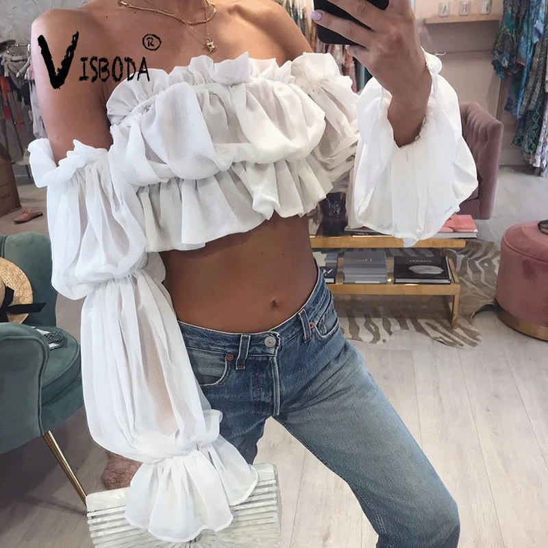 off shoulder shirt with bralette