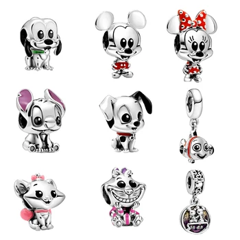 

New 925 Sterling Silver Lilo Stitch Pluto Charm Fit pandora bracelet 101 Dalmatians Patch Finding Nemo Dangle Charm DIY jewelry