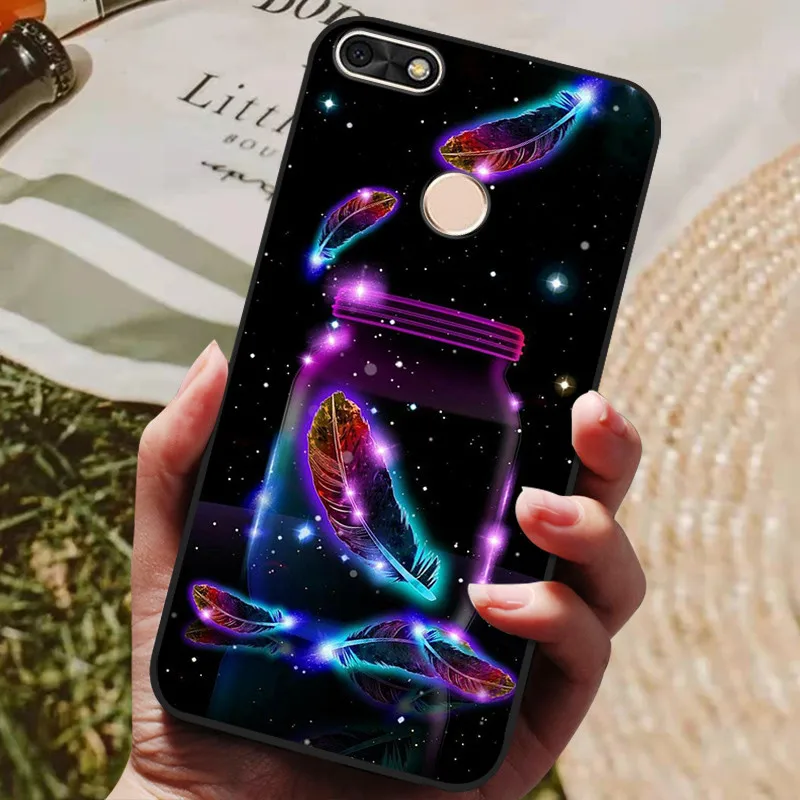 Huawei P Smart 5.65-inch TPU Soft Silicone Cute Wolf Back Cover Case