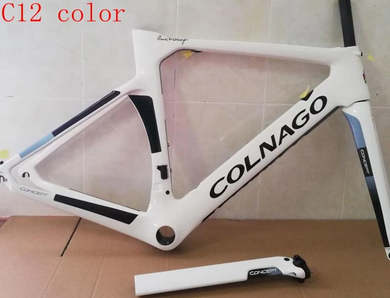 T1000 карбоновая красная рама colnago для шоссейного велосипеда 12+ цветов на выбор, Сделано в Тайване, высококачественный карбоновый велосипед - Цвет: Светло-желтый