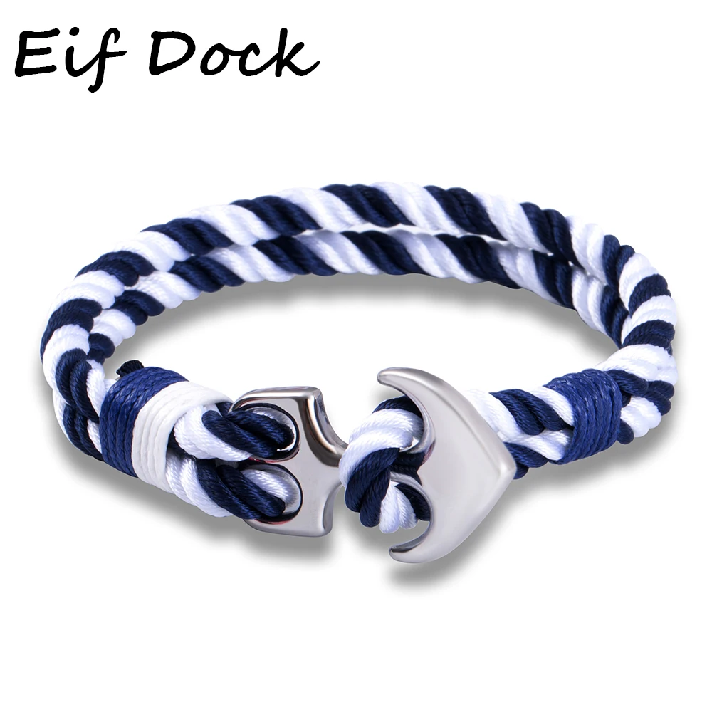 

New Hot Stainless Steel Anchor Bracelets Men Nautical Survival Rope Chain Paracord Bracelet Male Wrap Metal Sport Hooks Eif Dock