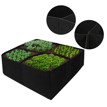 

Garden Large Felt Fabric Raised Planting Grow Beds Vegetable Planter Grow Bag Pot 1* X Fabric Raised Planting Bed Black Pots