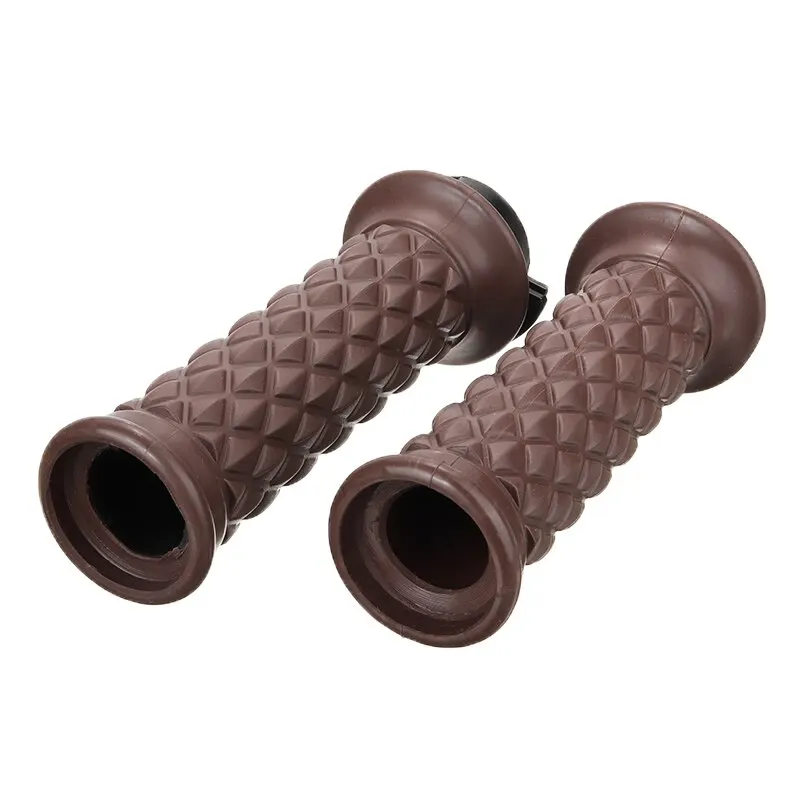 7/8" Comfort Motorcycle Hand Grips Cool Brown Motorcycle Handlebar for Cafe Racer Bobber Clubman Custom