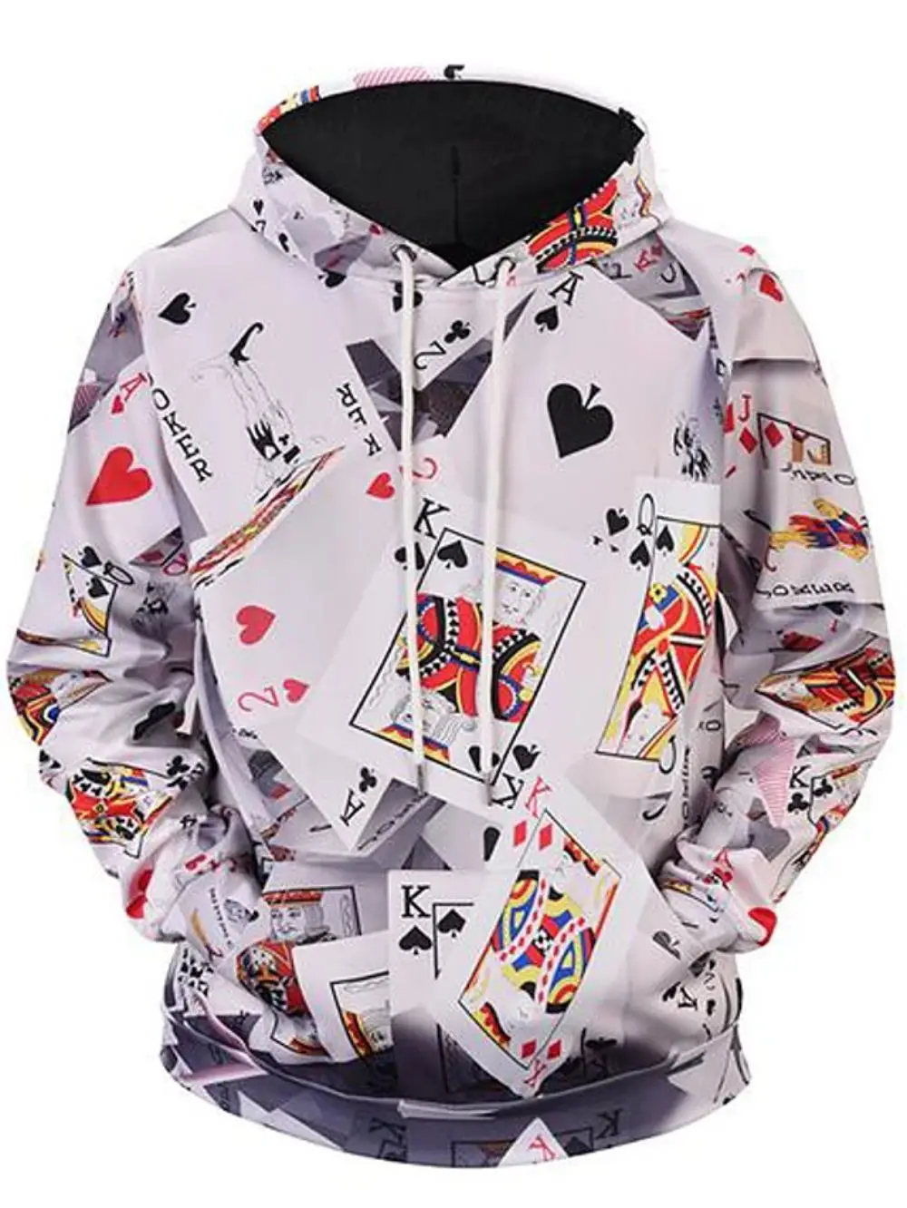 

Men's Pullover Men Clothing Hoodie Sweatshirt Graphic Hooded Daily Casual Hoodies Sweatshirts Poker Pattern
