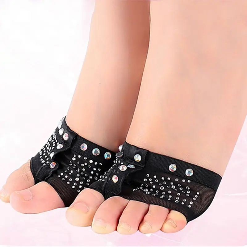 1 pair Belly Ballet Dance Toe Pad Practice Shoe Foot Thong Care Tool Half Sole Gym Sock Dance