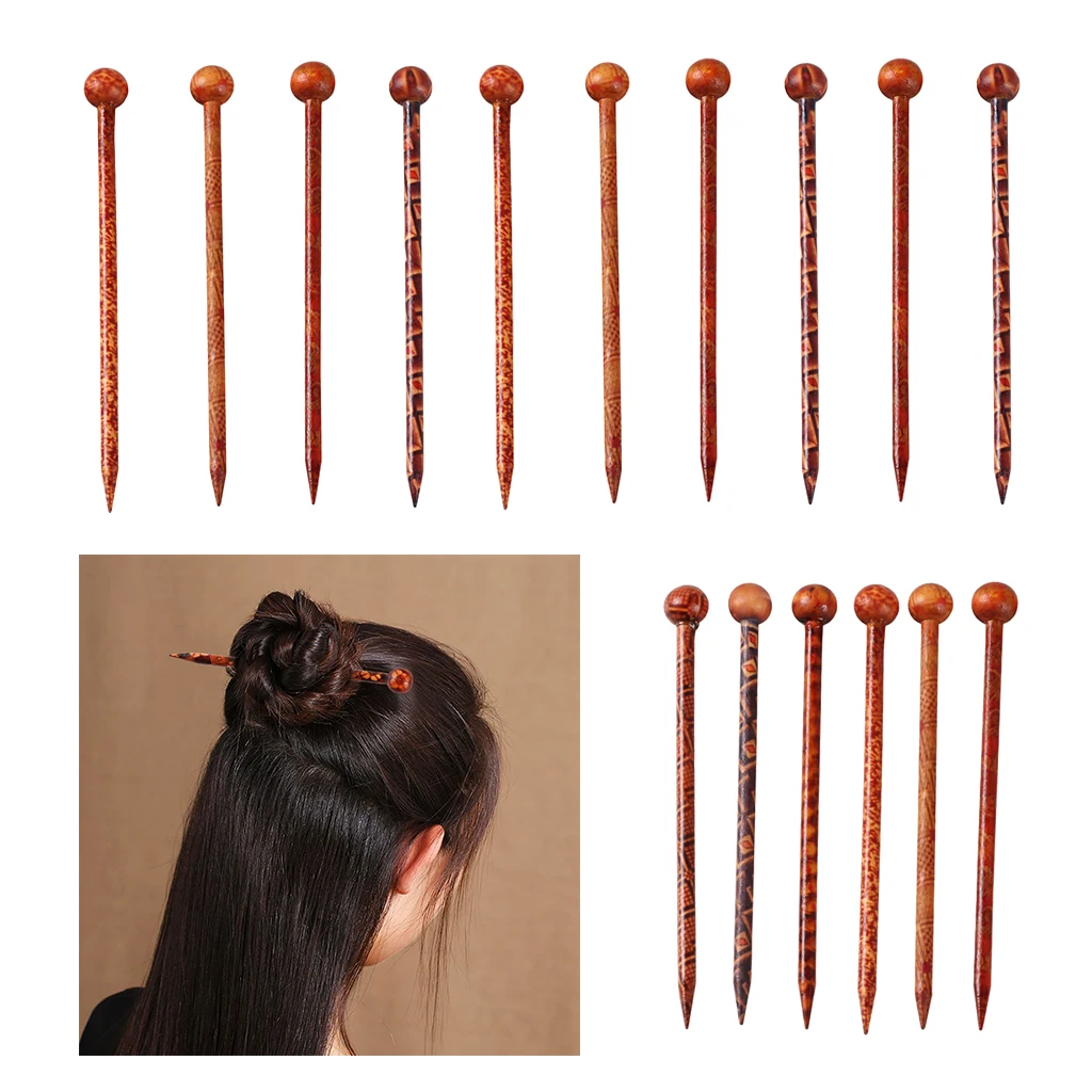 16 Pieces Wood Hair Sticks Japanese Hair Chopsticks For Buns Hair Pins For  Women Long Hair Chignon Maker Handmade Craft 13cm  Hair Jewelry   AliExpress