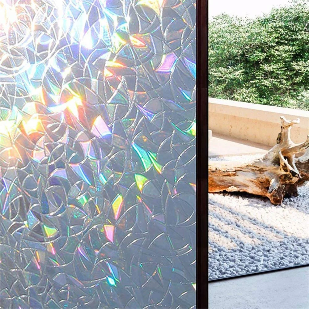 3D Rainbow Effect Color Window Film Privacy Stained Glass Decor Uv Window Film Self Adhesive Suncatcher Stickers наклейки