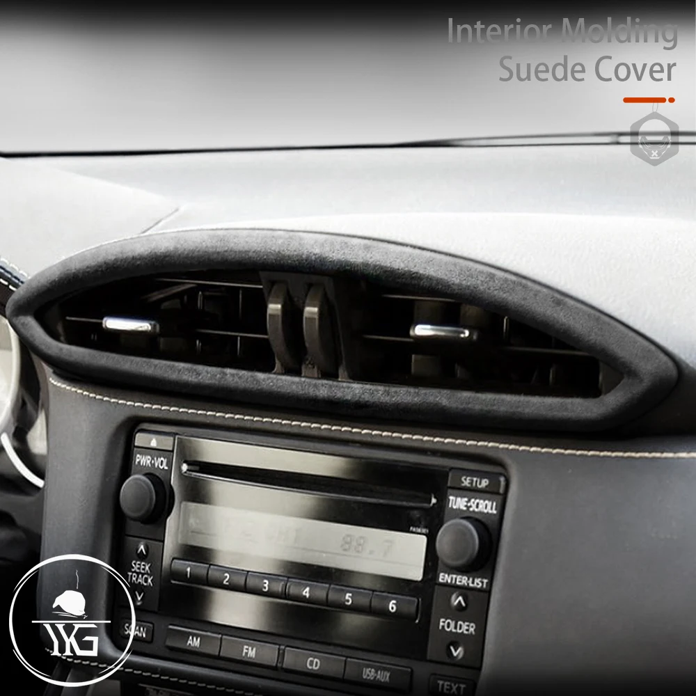 Girare la copertura dell'involucro della pelle scamosciata della pelliccia per Subaru BRZ Toyota 86 GT86 2013-2020 cruscotto centrale aria condizionata telaio di sfiato accessori per auto - immagine 5