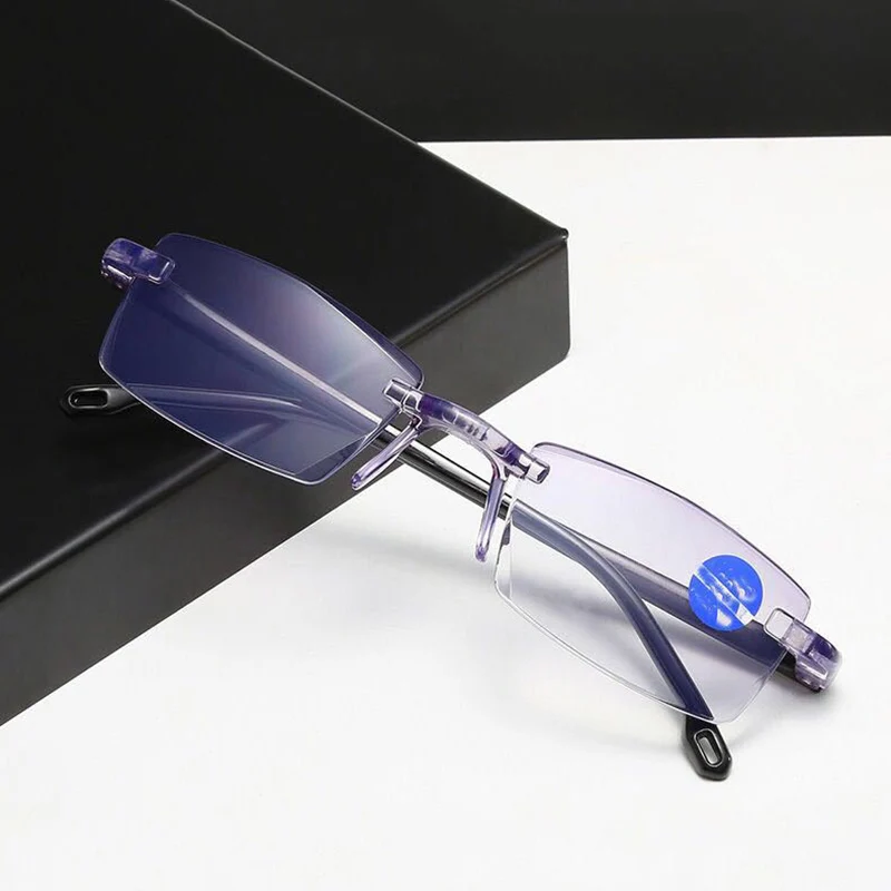 Eyewear Sapphire High Hardness Anti-Blue Progressive Far And Near Dual-Use Reading Glasses For Men Women Blue Anti Light Glasses - Image 2