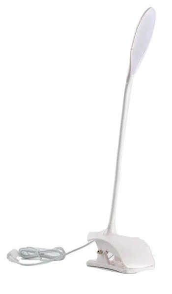 ETONTECK USB Светодиодная настольная лампа с зажимом лампа настольная Гибкая защита глаз 14 светодиодов для чтения учебы офиса работы детский ночник - Цвет корпуса: Белый