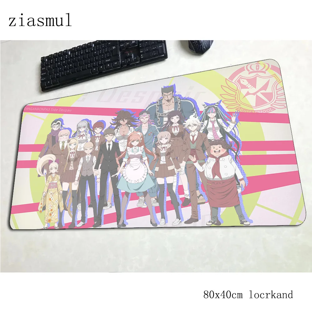 Danganronpa коврик для мыши 800x400x3 мм коврики горячая Распродажа Коврик для компьютерной мыши игровые аксессуары милые игровые коврики и чехлы игры pc gamer