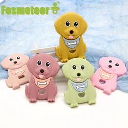 Fosmeteor New 1pcs Silicone Labrador Teether Baby Teething Toy BPA FREE Soft Chewable Dog Teether Making Pacifier Clip Chain