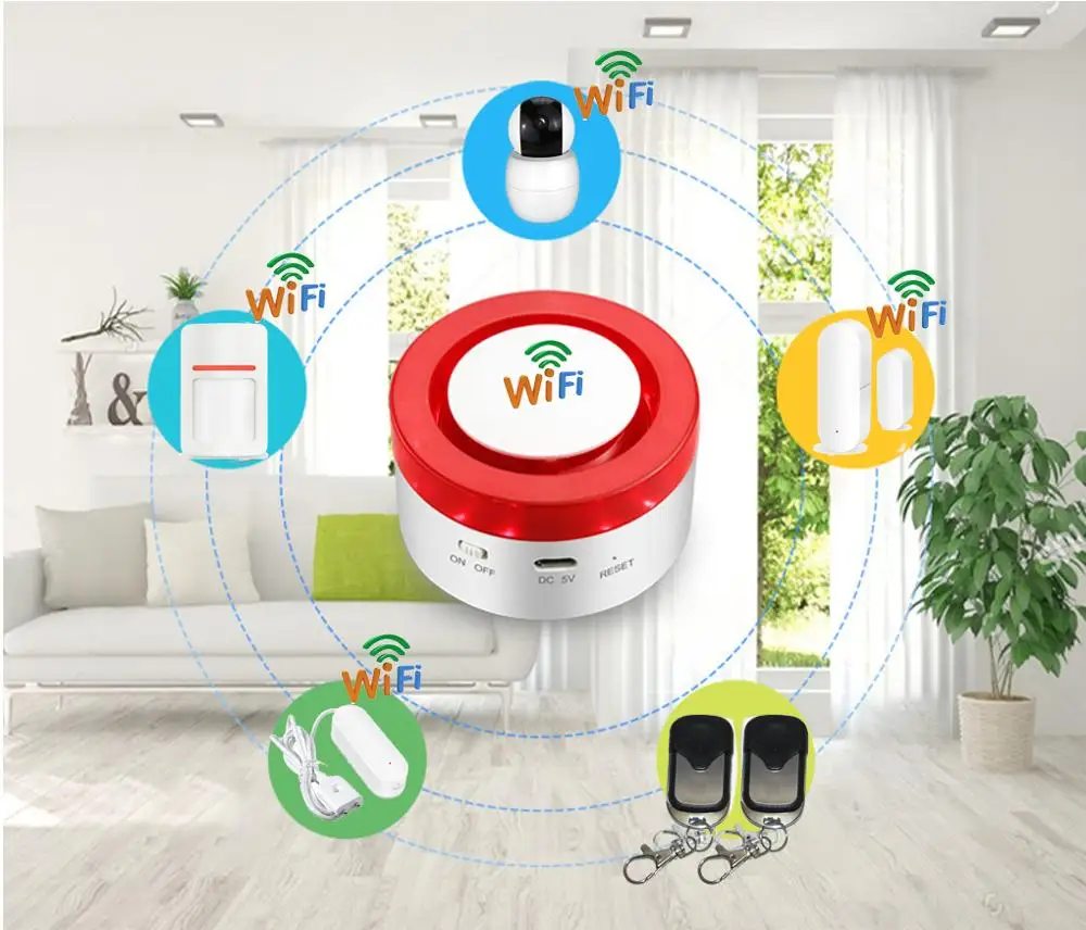 Wofea WIFI датчик воды с автоматическим запорным клапаном умная сирена Автоматизация