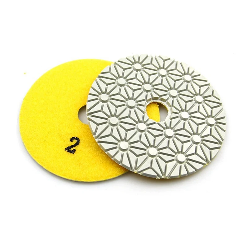 3 Pieces 100Mm Diamond Flexible Wet& Dry Polishing Pads 3 Step Floor Polish For Stone Marble Tile