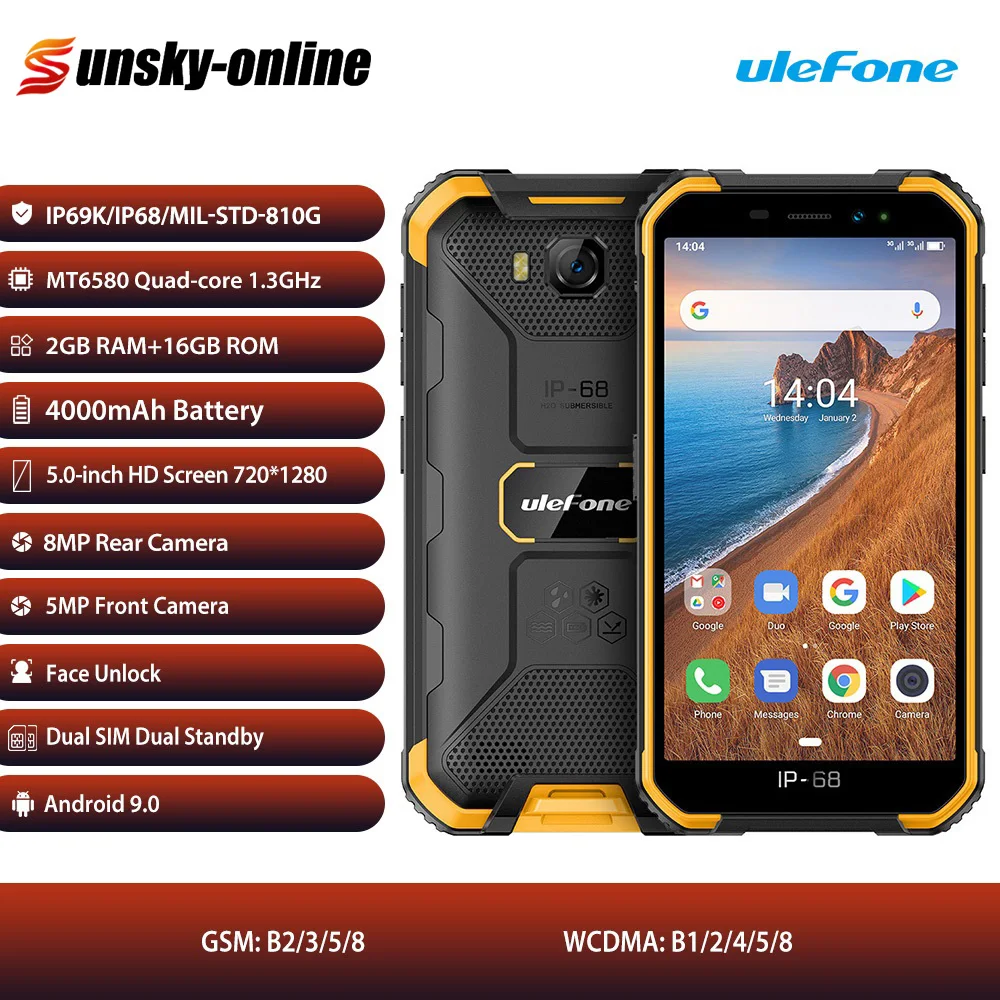 Ulefone Armor X6 смартфон с 5 дюймовым дисплеем четырёхъядерным процессором ОЗУ 2 Гб ПЗУ