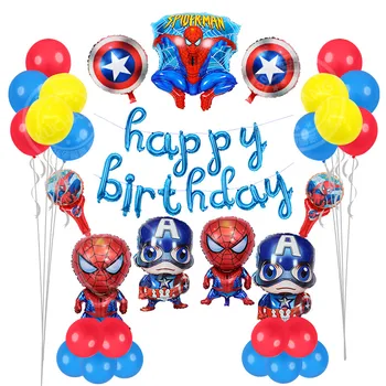 

1 Set Spiderman Foil Balloons Happy Brthday America Superhero Balloon For Kids Boys Birthday Party Decoration Toys Air Balloons