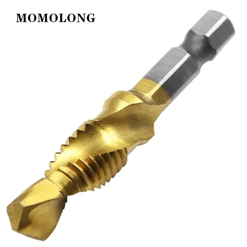 M3 M4 M5 M6 M8 M10 Tap Drill Bits 1/4 Hex Shank Machine Hand Taps Titanium Coated HSS Drilling Tap Bits Thread Screw Tools M3 M4 M5 M6 M8 M10 Tap Drill Bits 1/4 Hex Shank Machine Hand Taps Titanium Coated HSS Drilling Tap Bits Thread Screw Tools