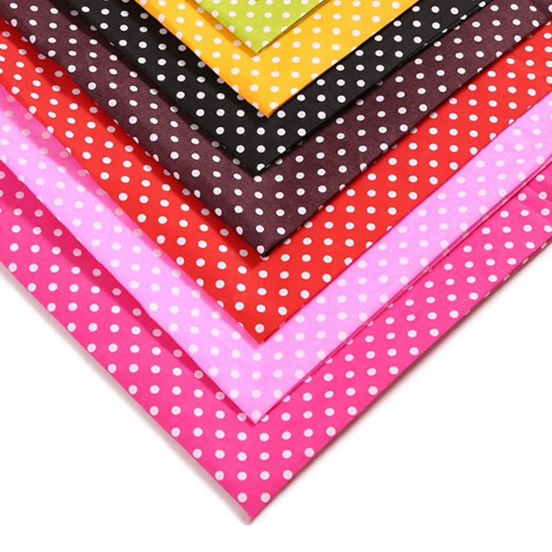 

Polyester fabric polka dot print lining 09 mid-point polyester fabric coating clothing sleeve fabric manufacturer spot BL-9
