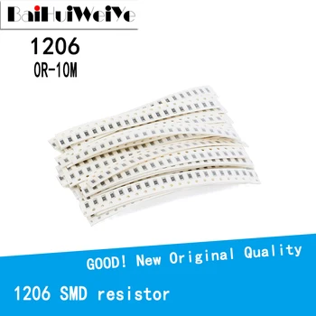 100PCS/LOTE 1206 SMD Resistor 0R-10M 1/2W 0 1 10 100 150 220 330 ohm 1K 2.2K 10K 100K 0R 1R 10R 100R 150R 220R 330R 1