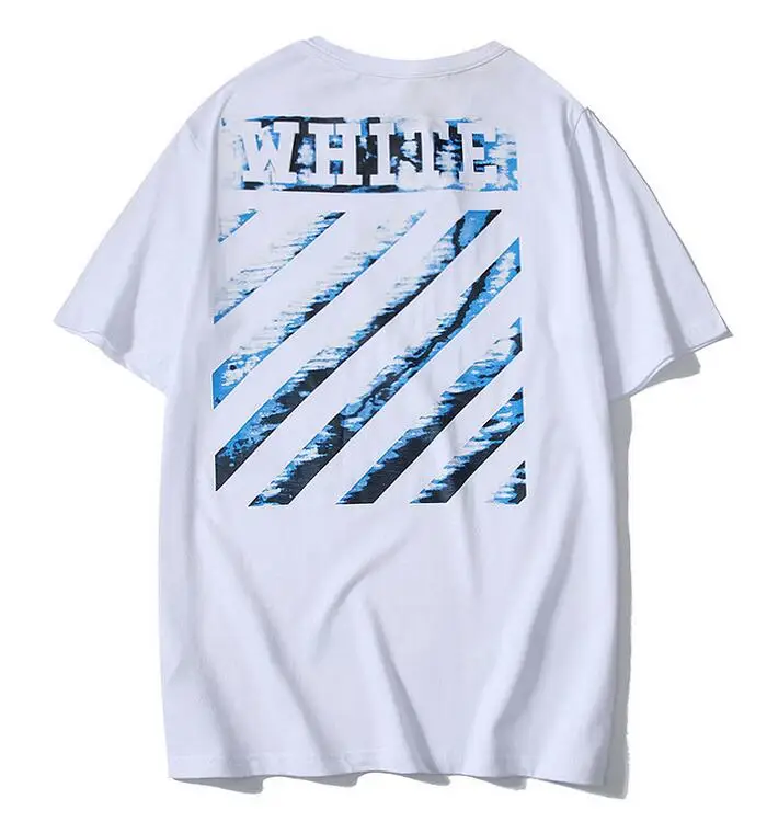 Морской спрей косая полоска 19SS Off-White OW для мужчин и женщин, унисекс, пара влюбленных моделей, Модная хлопковая футболка с круглым вырезом и коротким рукавом