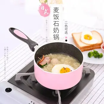 

18CM Pink/black Soup Pot Saucepan Portable Stockpot Milk Heating Nonstick Cooking Pan Kitchen Cookware For Gas Induction Cooker