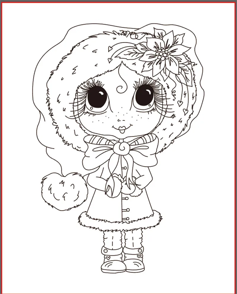 

10x6 Big eyes girl Transparent Clear Stamps for Scrapbooking for DIY Card Making Cutting Crafts Stencil
