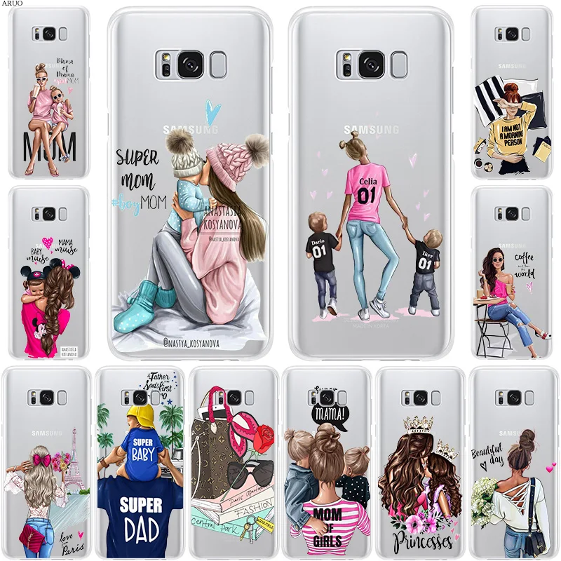 

Soft TPU phone case for Samsung Galaxy S105G S9plus S10lite Note 10 Pro 9 8 Queen Princess Super MaMa girl clear Silicone cover