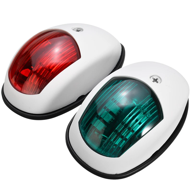 2pcs Universal Navigation Light Lamp For Marine Boat Yacht LED Bulb Red/Green Housing ABS Plastic Signal Light 10V-30V