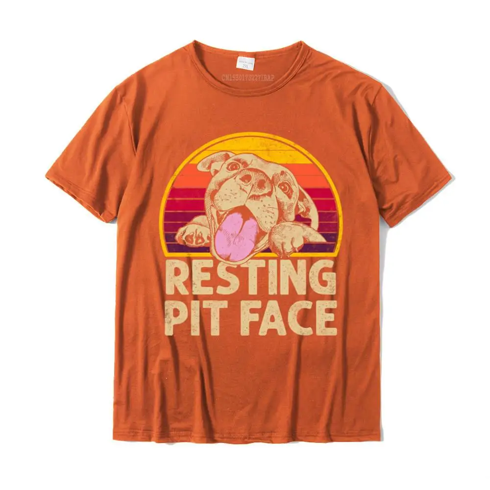Printed On Thanksgiving Day 100% Cotton Fabric Crew Neck Tops Tees Short Sleeve Normal Tee Shirts Coupons cosie Tshirts Dog Pitbull Resting Pit Face Funny gift For Pitbull Lovers Pullover Hoodie__MZ16214 orange