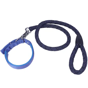 

Big Dog Collar Leash Set Outdoor Pet Collar Harness Traction Rope Safety Walking Strong Nylon Lead Strap Adjustable Buckle Belt
