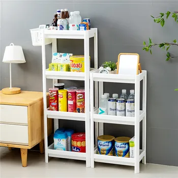 

Bathroom Storage Rack Floor-standing Multilayer for Home Office Kitchen Storage Shelf Fridge Side Shelf Space Saving Organizer