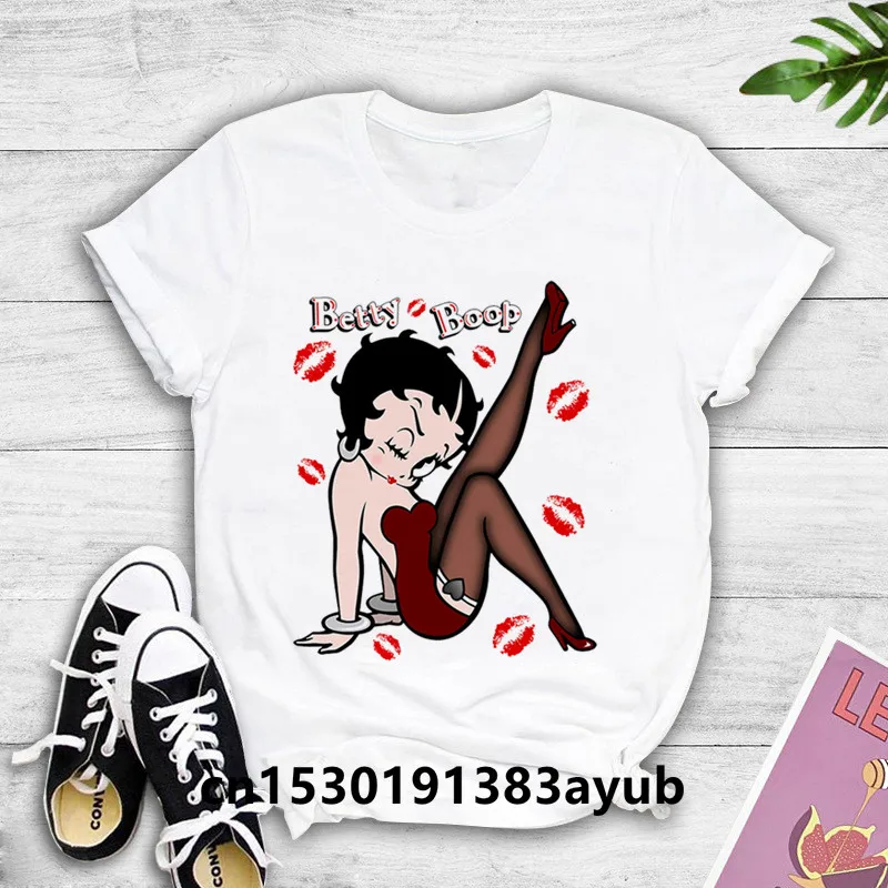 

New Women's T-shirt Betty Doll Printed T-shirt Female Summer Casual O-neck Harajuku T-shirt Short Sleeve T-shirt Top Female 90s