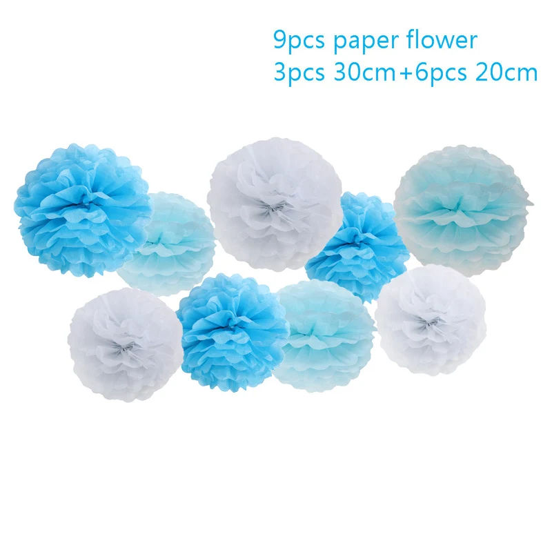 9pcs flower С днем рождения баннер воздушный шар гирлянда 12 месяцев 1 год День рождения фоторамка детский душ 1st Дети День рождения украшения ребенок - Цвет: 9pcs flower