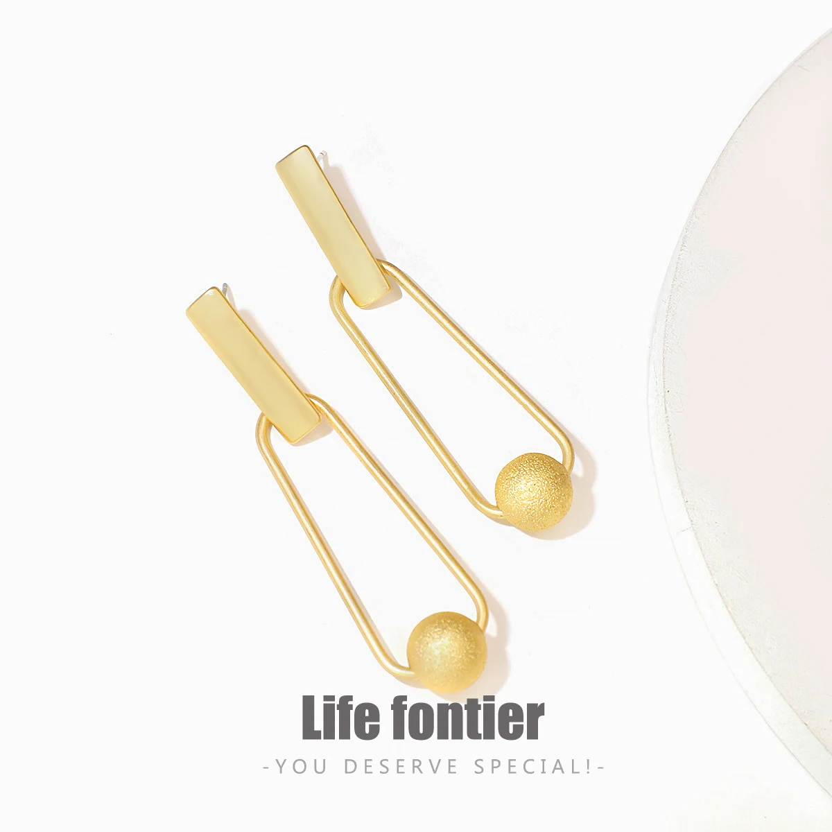 Lifefontier модные геометрические полые длинные серьги матовые золотые металлические