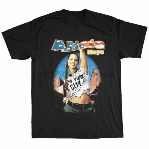 Винтажная футболка унисекс Alicia Keys Tour черная размеры от s до 234XL G1514 2000 | Мужская