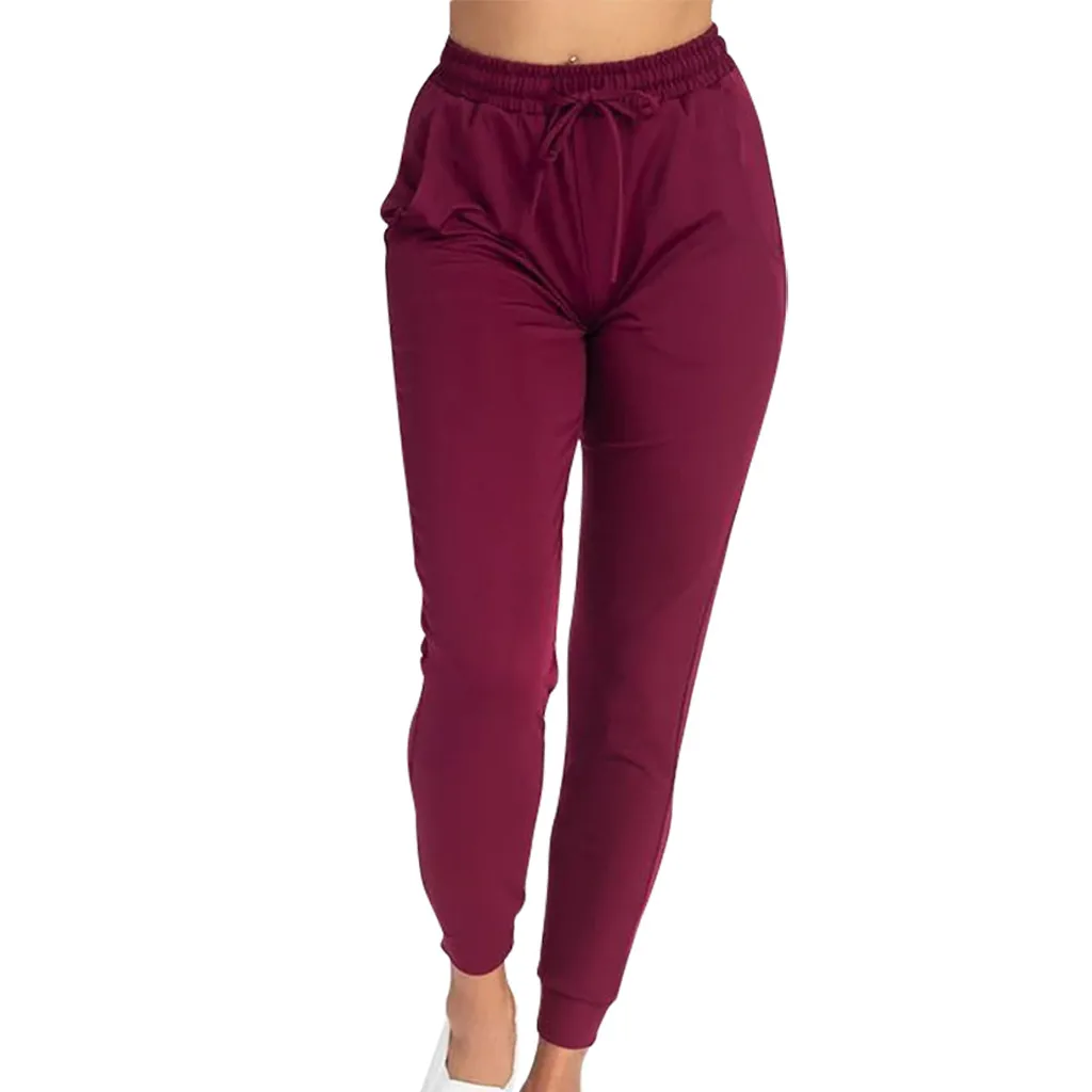 Plus Size Women's Stretchy Soft Sport Pant With Pocket Casual High Elastic Waist Loose Trousers For Outdoor Running Sweatpants