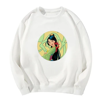 

Full Sleeve Sweatshirt Mulan Hip Hop толстовка Autumn Winter Tracksuit Hoodies Feminism Casual Hatless Round Collar Jumper