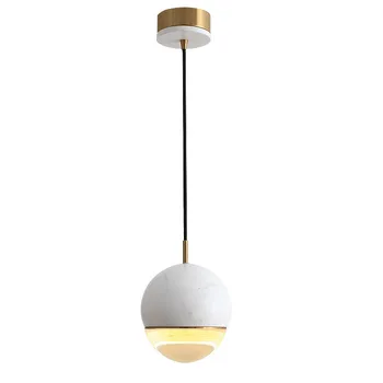 

2019 Nordic Led Marble Bedroom Bedside Pendant lights Creative Art Luxury Living room Restaurant Droplight Deco Lighting Fixture
